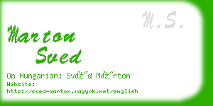 marton sved business card